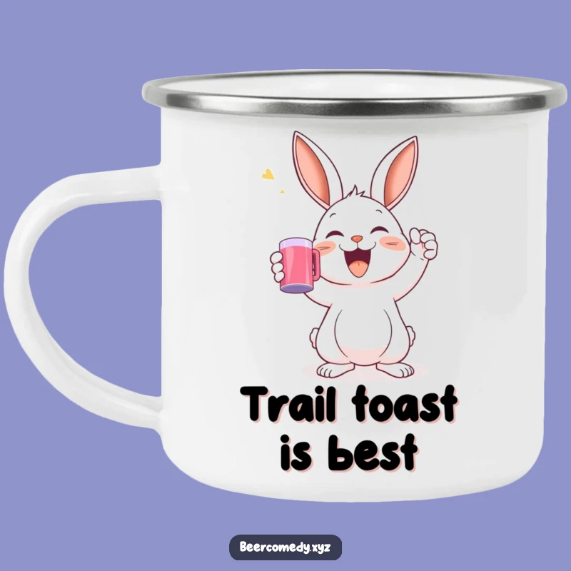 Funny Rabbit Toast Camping Mug: Durable Mug with Joyful Bunny, Great Funny Gift
