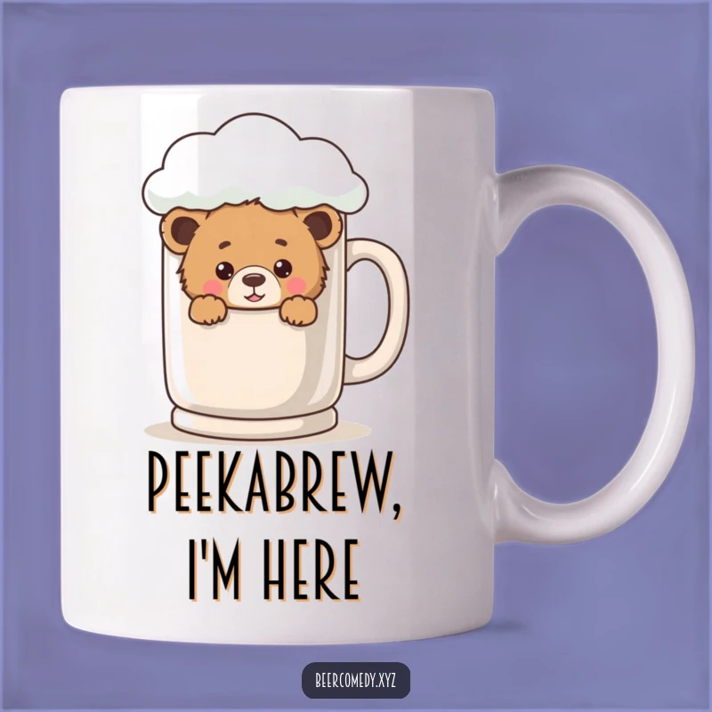 Funny Bear Cub Mug: Adorable Peek-a-Boo Cub with Giant Mug, Perfect Funny Gift