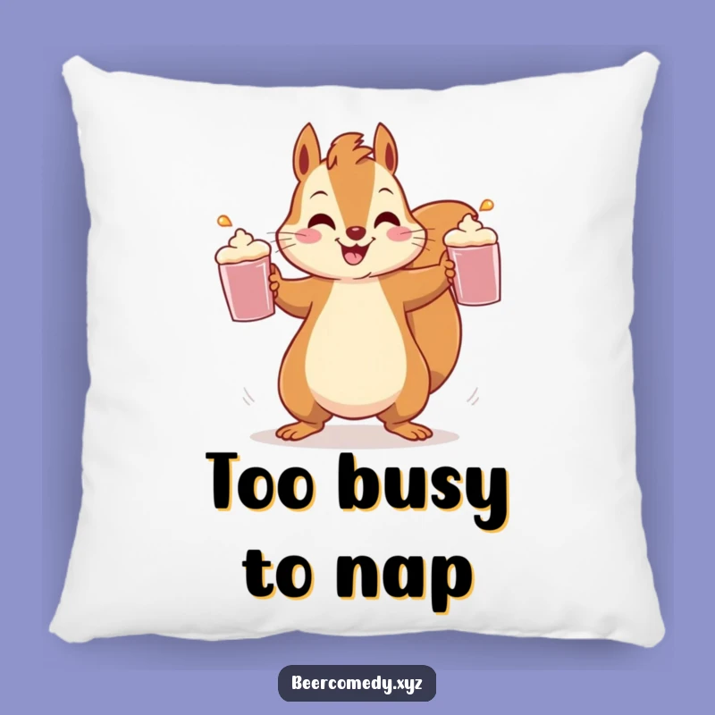 Funny Squirrel Juggling Pillow: Comfy Rodent Cushion, Cozy Funny Gift