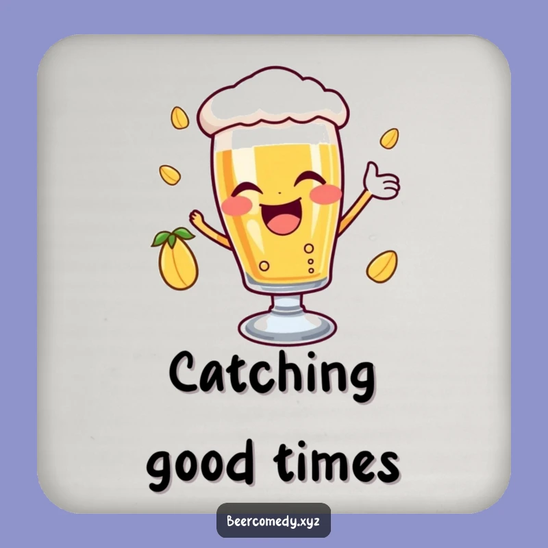 Funny Beer Glass Wink Coaster: Protect Surfaces with Hoppy Joy, Perfect Gift!