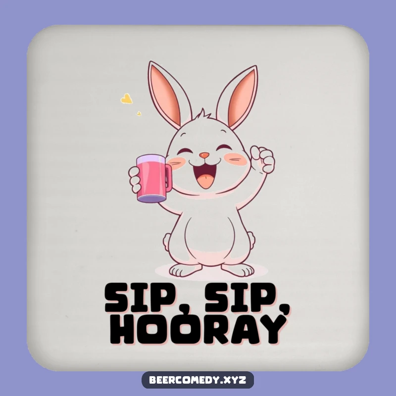 Funny Rabbit Toast Coaster: Protect Surfaces with Joyful Bunny, Cute Funny Gift