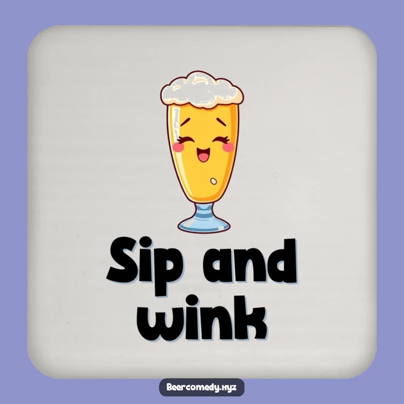 Funny Wobbly Wheat Beer Coaster - Protect Surfaces with Playful Charm