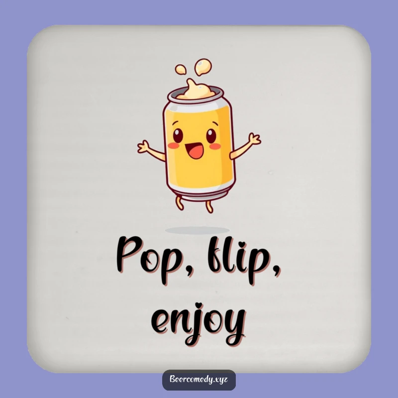 Funny Beer Can Cartwheel Coaster: Protect Surfaces with Popping Fun, Perfect Gift!