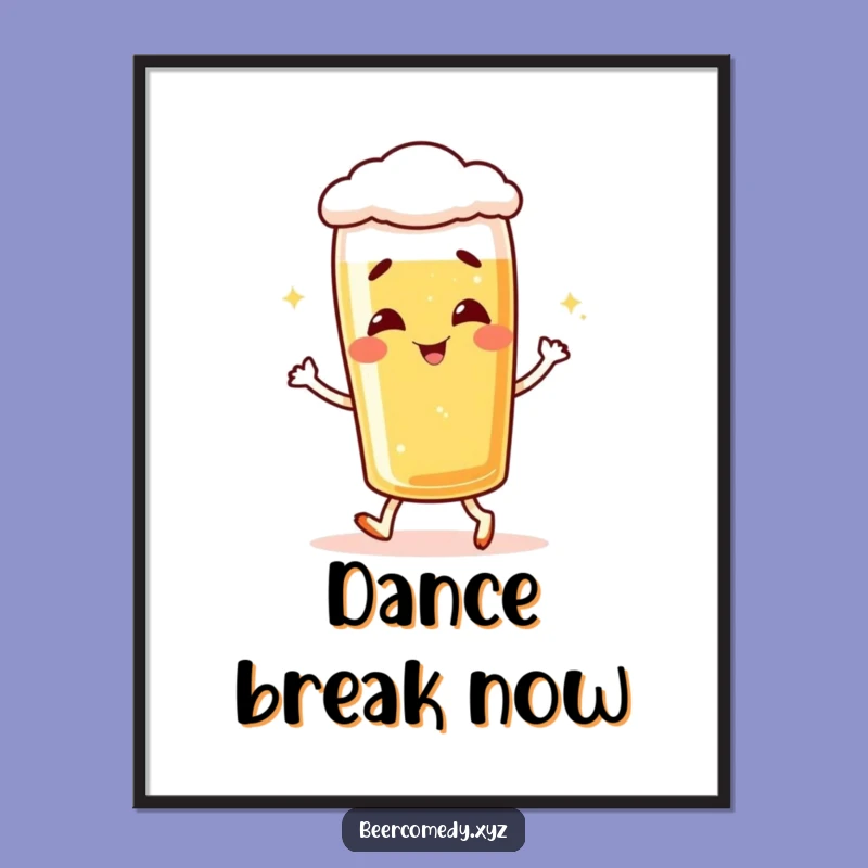 Funny Giggling Lager Glass Poster - Bring Joyful Vibes to Your Walls