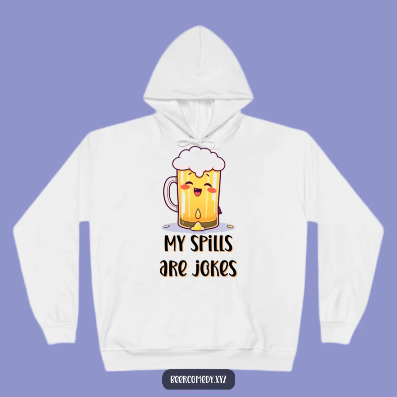 Funny Giggling Beer Pint Hoodie: Cozy Spills of Joy, Perfect Gift!