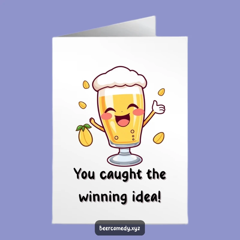 Free Printable Congrats Card: Beer Glass Wink for Your Humorous Downloadable Success Card!