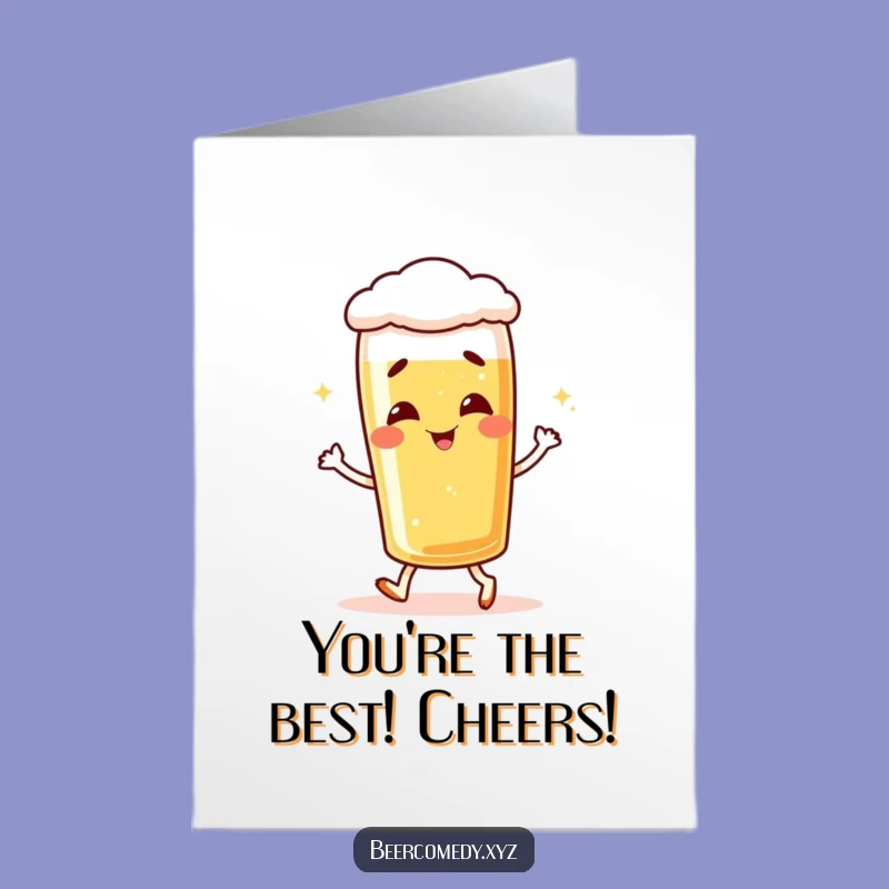Free Printable Congrats Card: Happy Lager Glass Cheers Downloadable