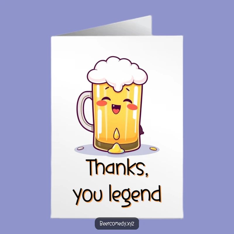 Free Printable Thank You Card: Giggling Beer Pint for a Joyful Downloadable Gift!