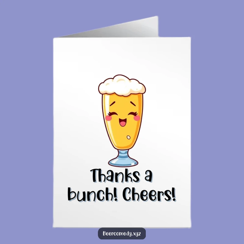Free Printable Thank You Card: Wheat Beer Wink Thanks Downloadable