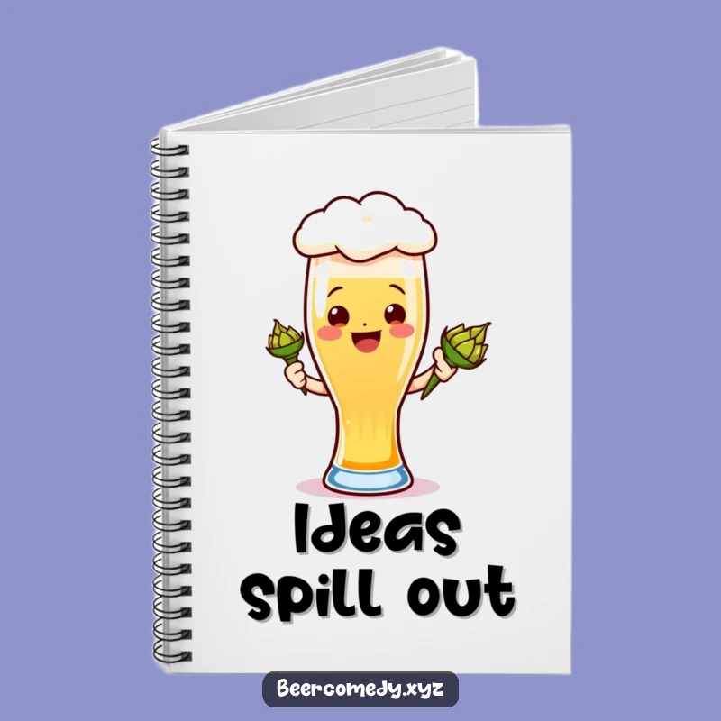 Funny Joyful Ale Glass Notebook - Jot Down Your Ideas with Beer-Themed Fun