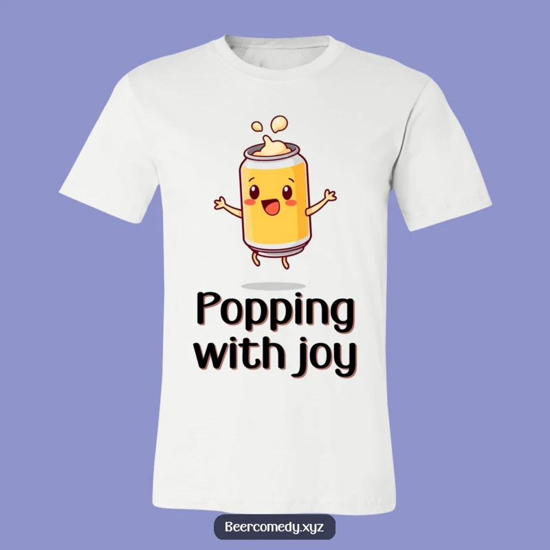 Funny Beer Can Cartwheel T-Shirt: Popping Lid Celebration, Perfect Gift!